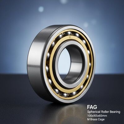 FAG Spherical Roller Bearing with M Brass Cage for Heavy Load Performance in 100x165x65mm Size