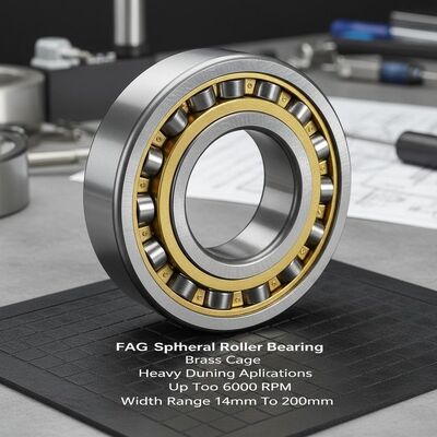 FAG-Sphärisch-Rolllager mit Messingkäfig und Selbstausrichtungsfunktion für Schwerlastanwendungen bis zu 6000 Umdrehungen pro Minute und Breitenbereich von 14 mm bis 200 mm